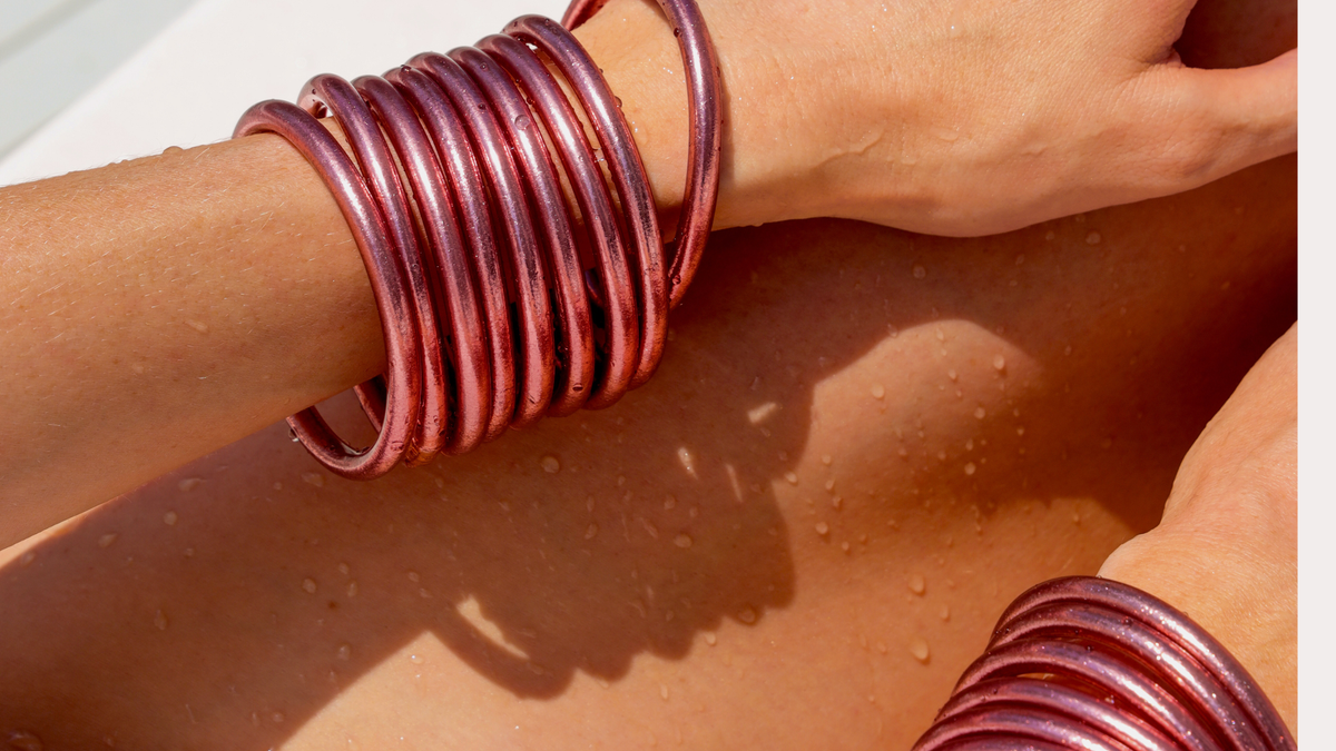 Waterproof jewelry guide – BuDhaGirl All Weather Bangles worn by the water