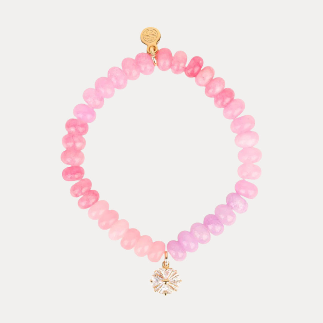 Pansy Beaded Bracelet - Light Pink