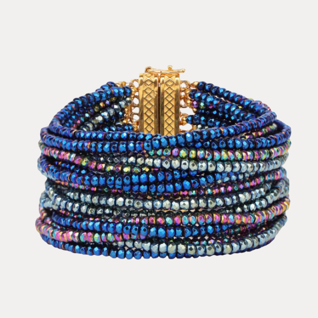 Angelina Bracelet: Multi Strand Tiny Faceted Crystals | BuDhaGirl