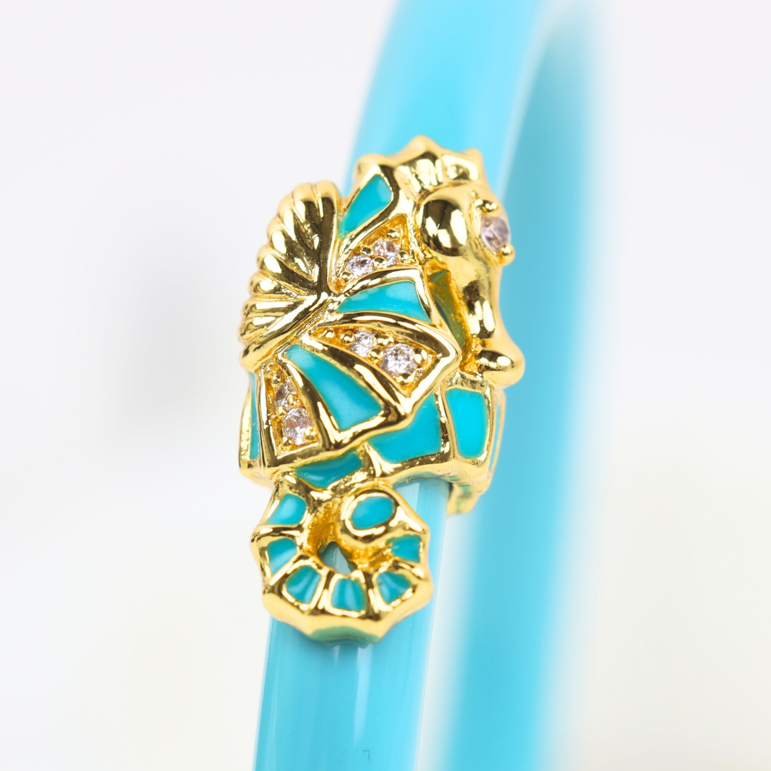 Fauna Seahorse All Weather Bangle® (AWB®) - Turquoise