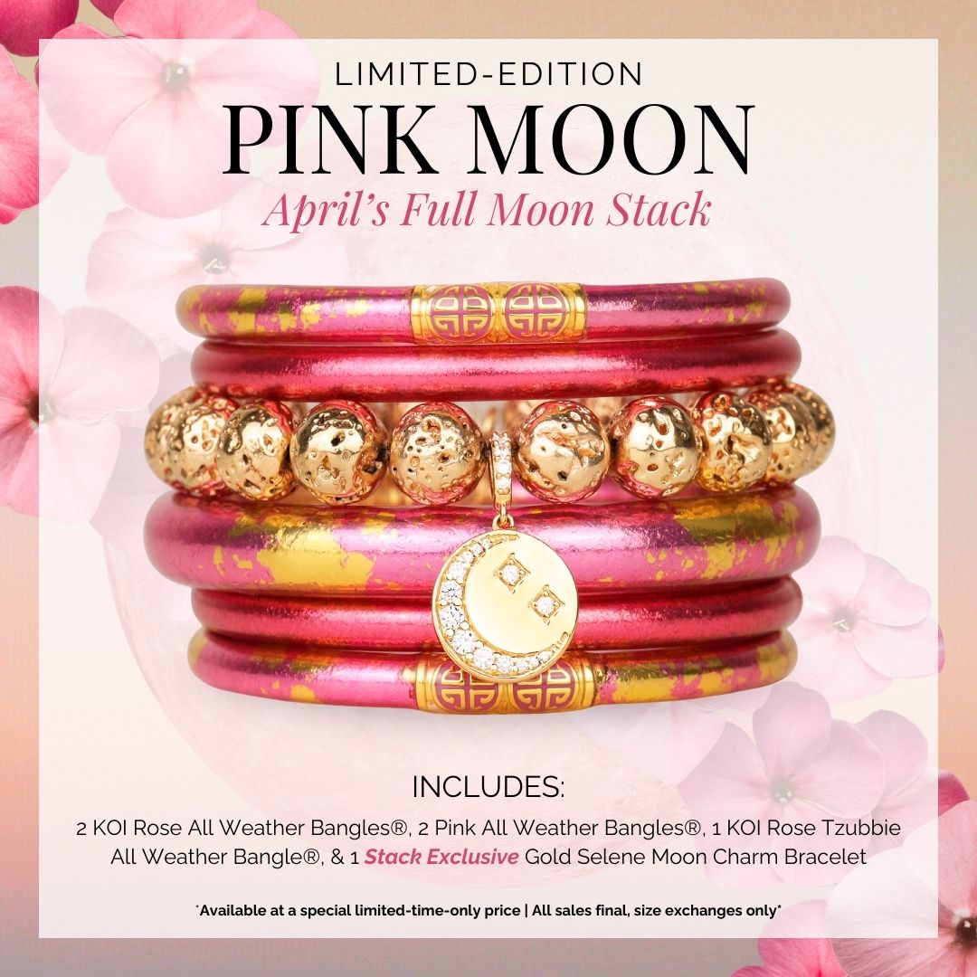 April's Full Moon Bangle Bracelet Stack - The Pink Moon Stack | BuDhaGirl