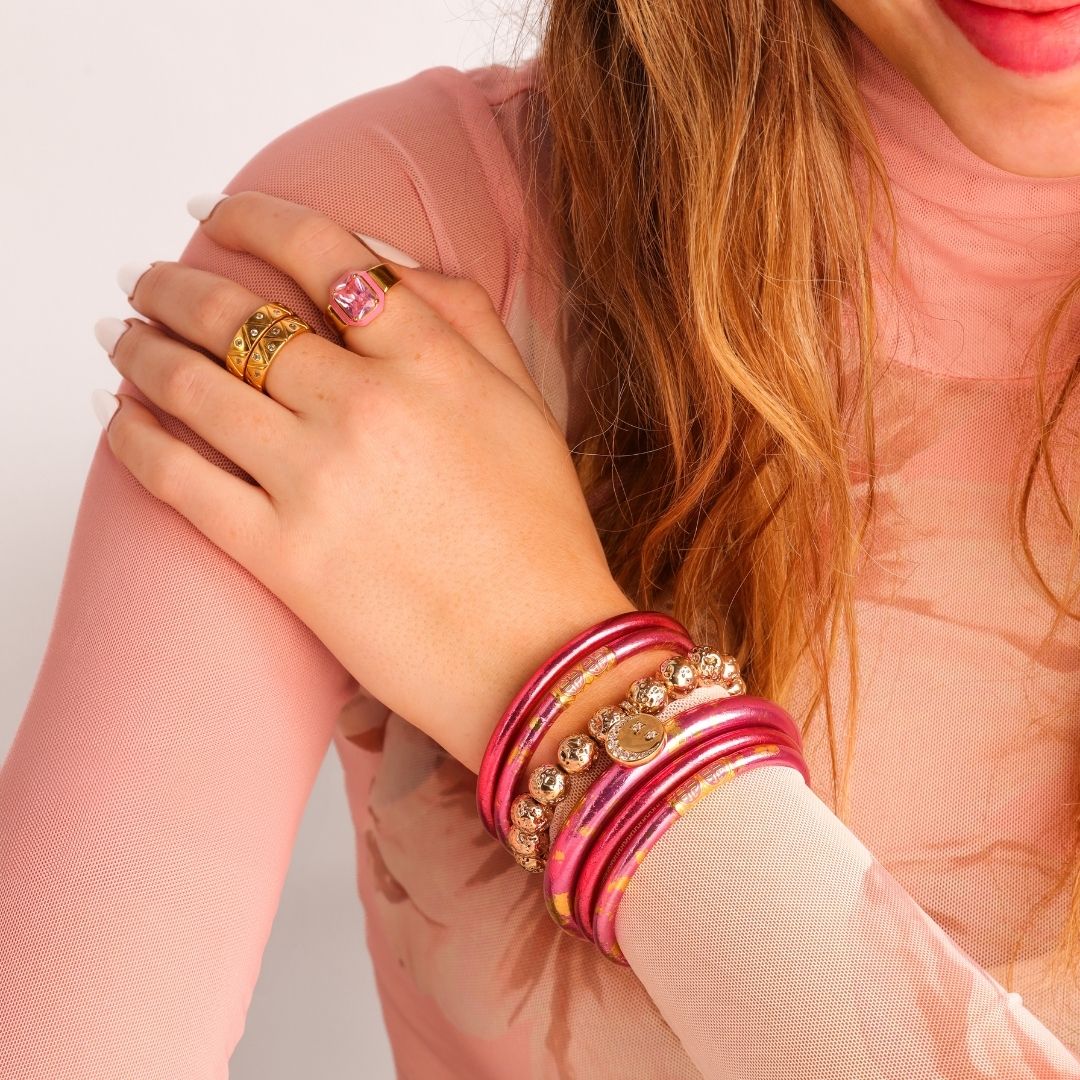 April's Full Moon Bangle Bracelet Stack - The Pink Moon Stack | BuDhaGirl