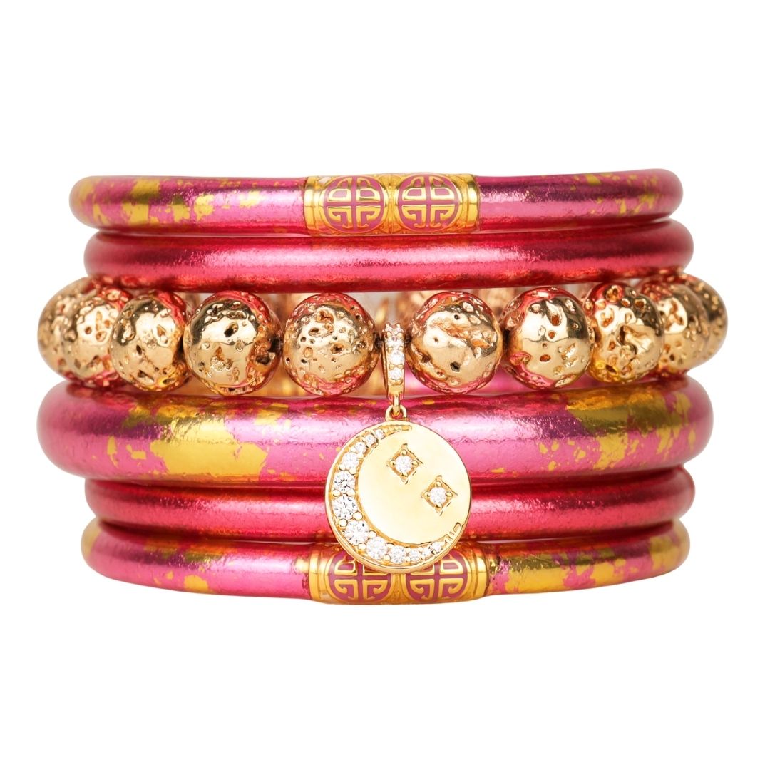 April's Full Moon Bangle Bracelet Stack - The Pink Moon Stack | BuDhaGirl