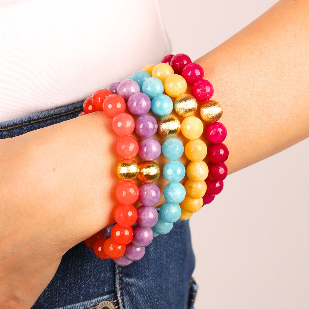 Pina Yellow Bianca Beaded Bracelet For Women | BuDhaGirl