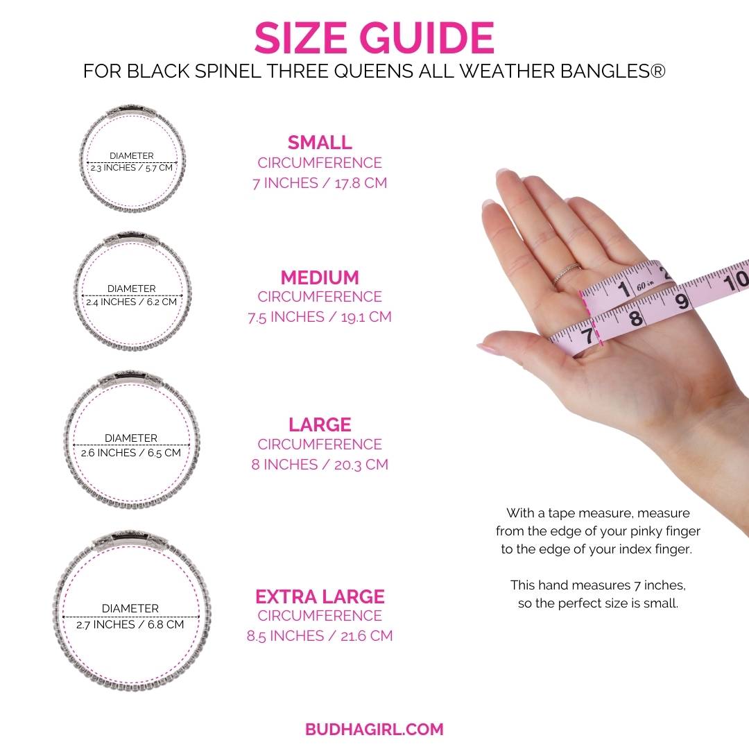 Three Queens All Weather Bangles - Black Spinel | BuDhaGirl