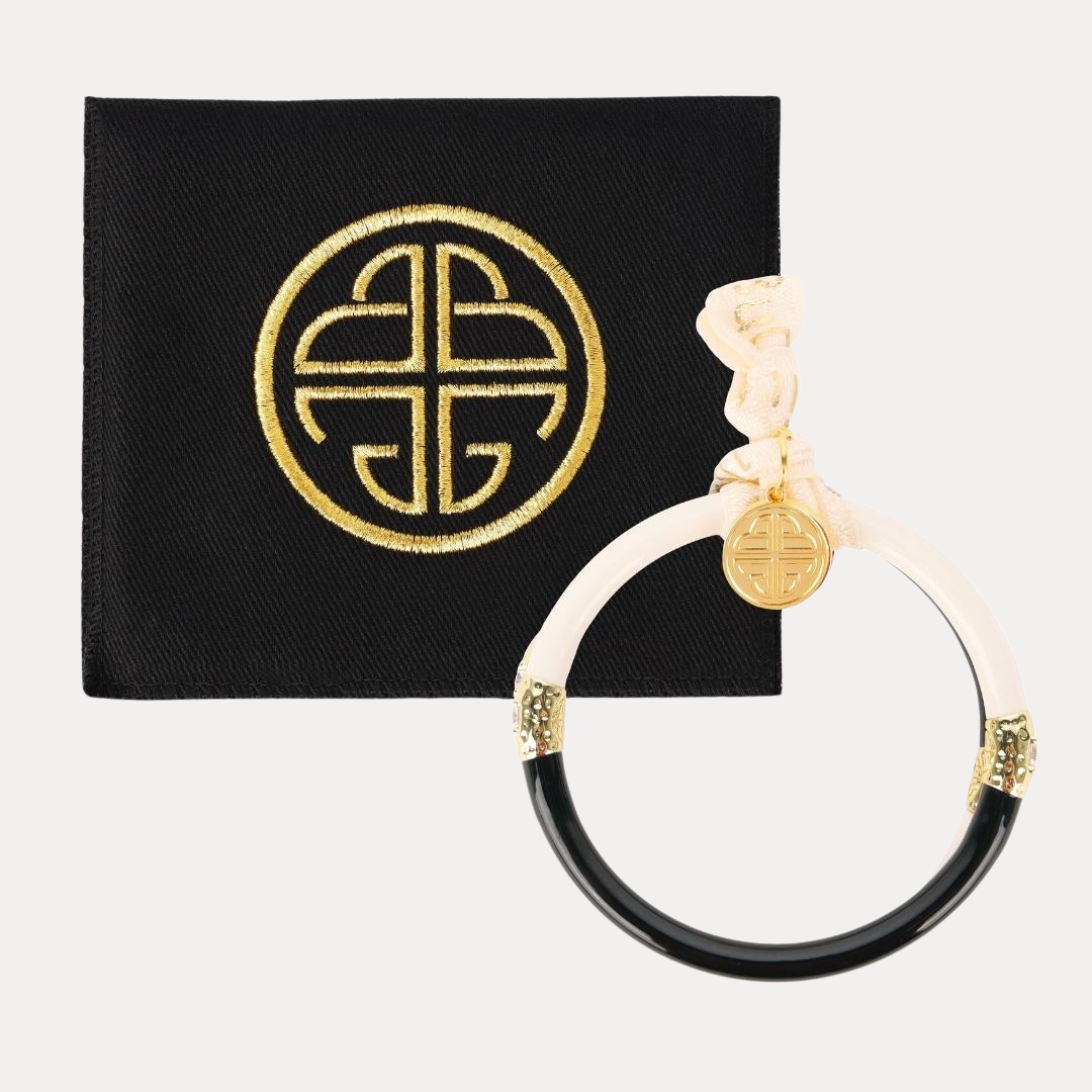 Black/Ivory Yin & Yang All Weather Bangles® (AWB®) | Bangle Bracelets for Women | BuDhaGirl