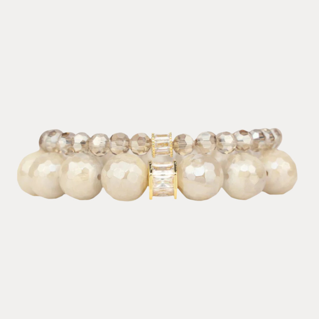 Mother of Pearl Capiz Bracelet Set: Sophisticated and Stylish