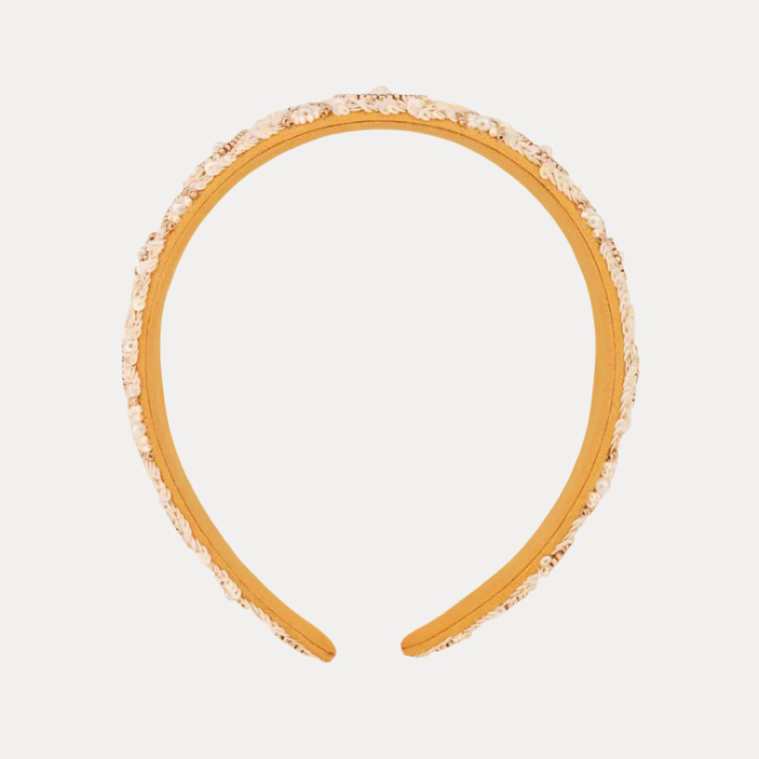 Natasha Cream Sequin Pearl Headband