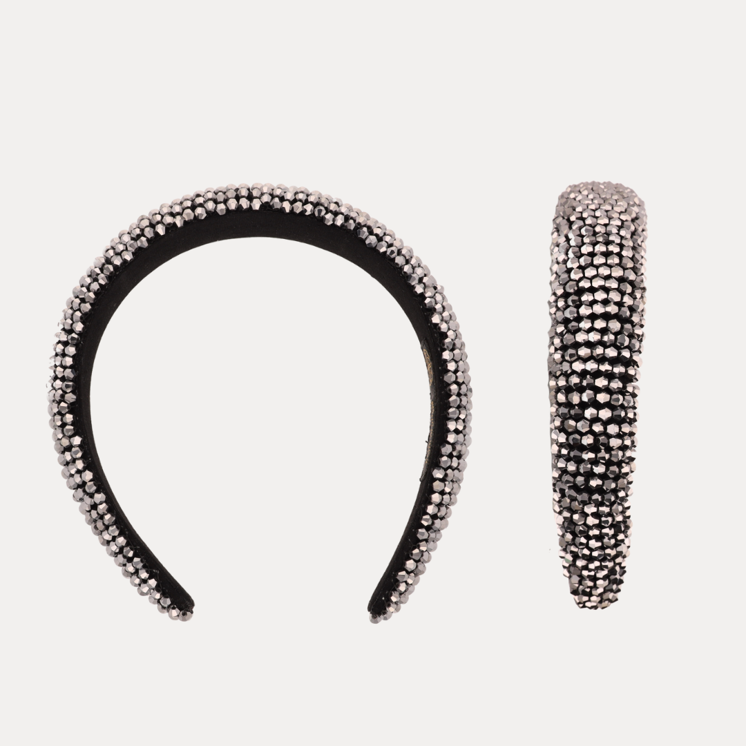 a headband and bracelet with rhinestones