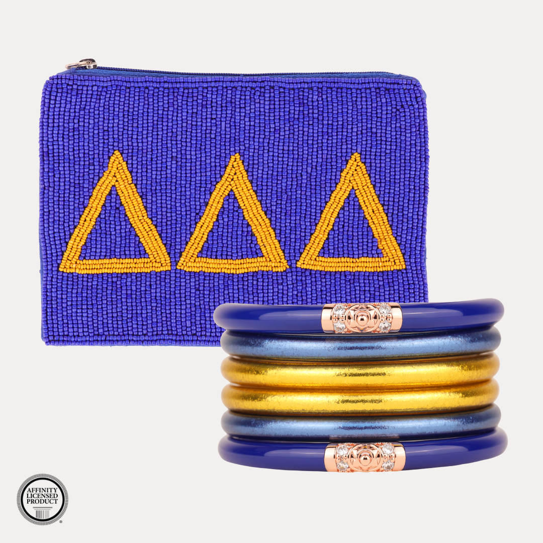 Delta Delta Delta Sorority Bangle Bracelet Stack | BuDhaGirl
