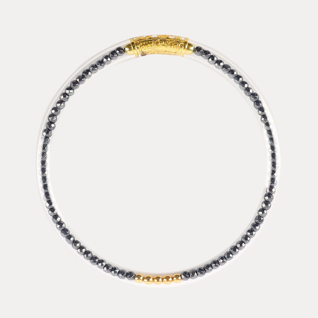 Hematite Luxe All Weather Bangle®(AWB®) - Serenity Prayer | Bangle Bracelets for Women | BuDhaGirl