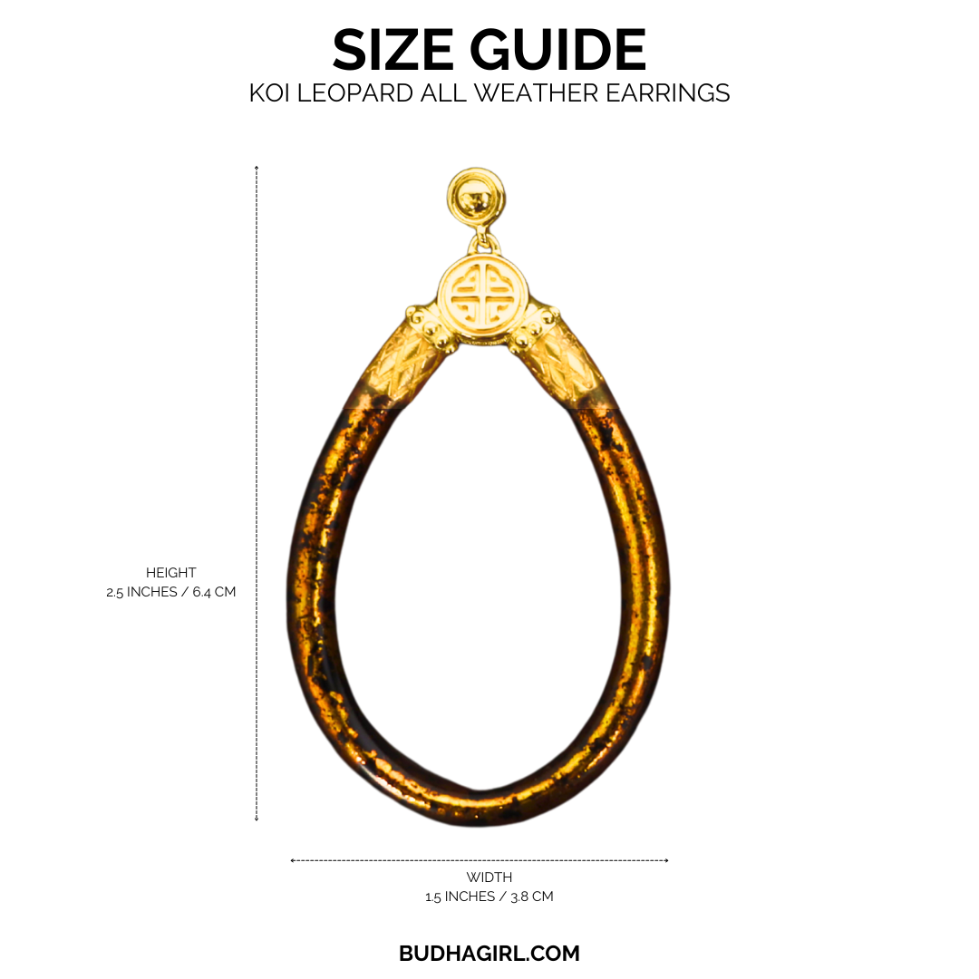 KOI Leopard All Weather Earrings Size Chart | BuDhaGirl
