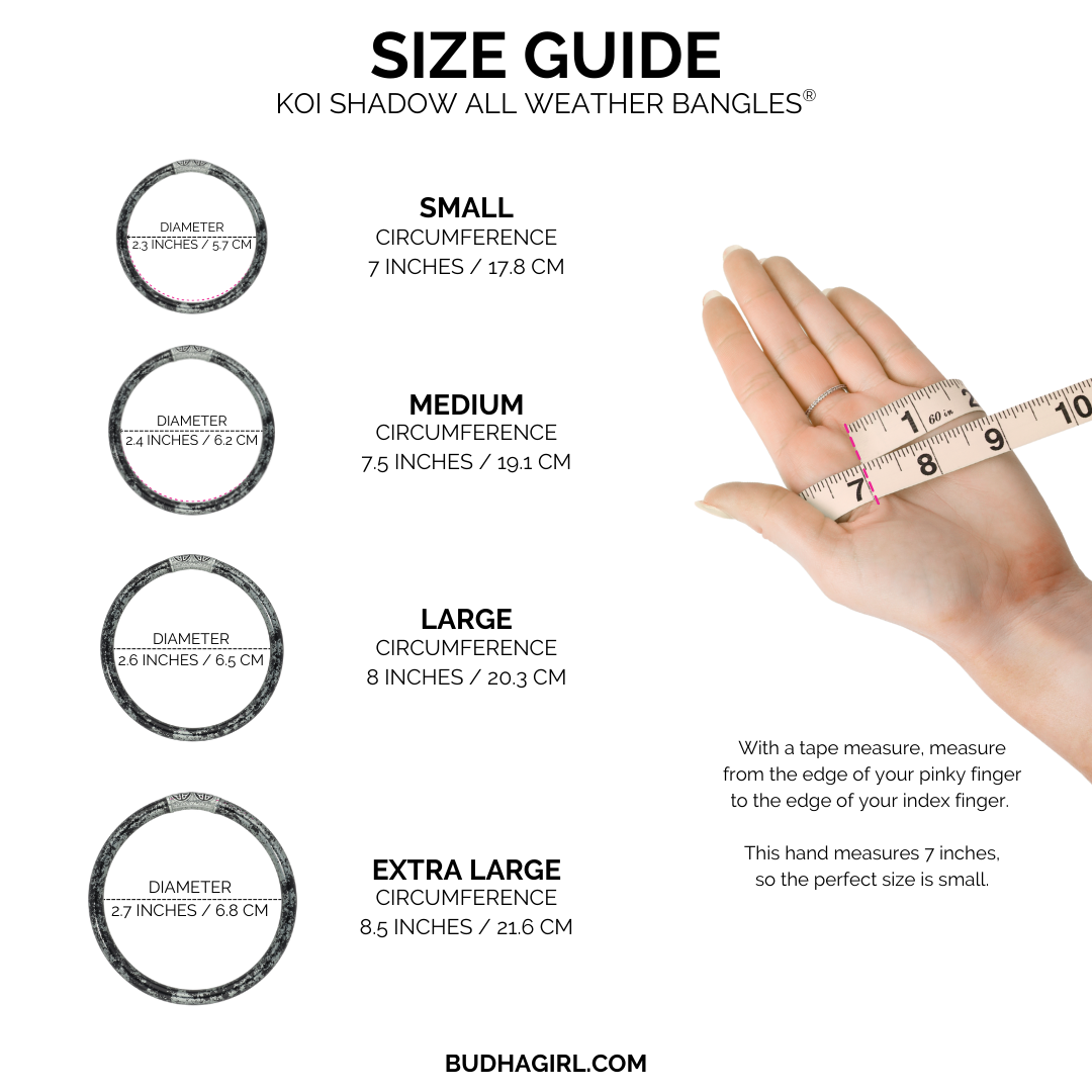 KOI Shadow All Weather Bangles Size Chart | BuDhaGirl