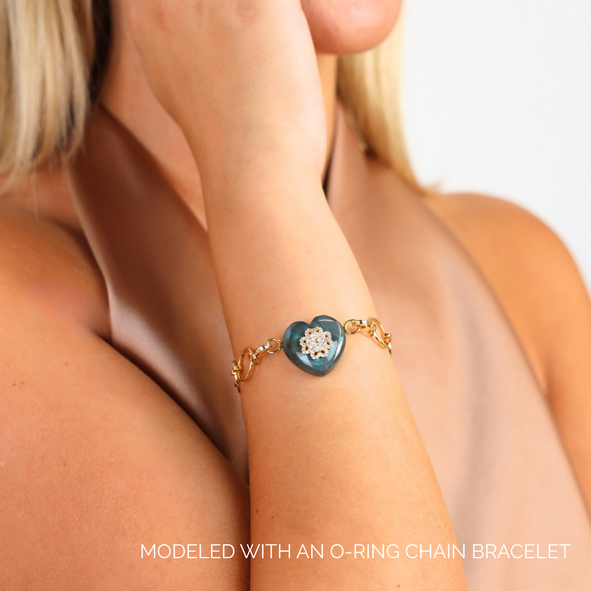 Labradorite Heart Charm