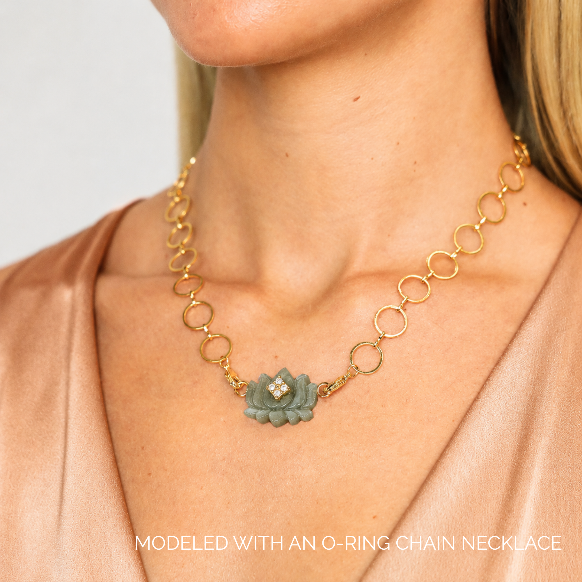 Labradorite Lotus Charm