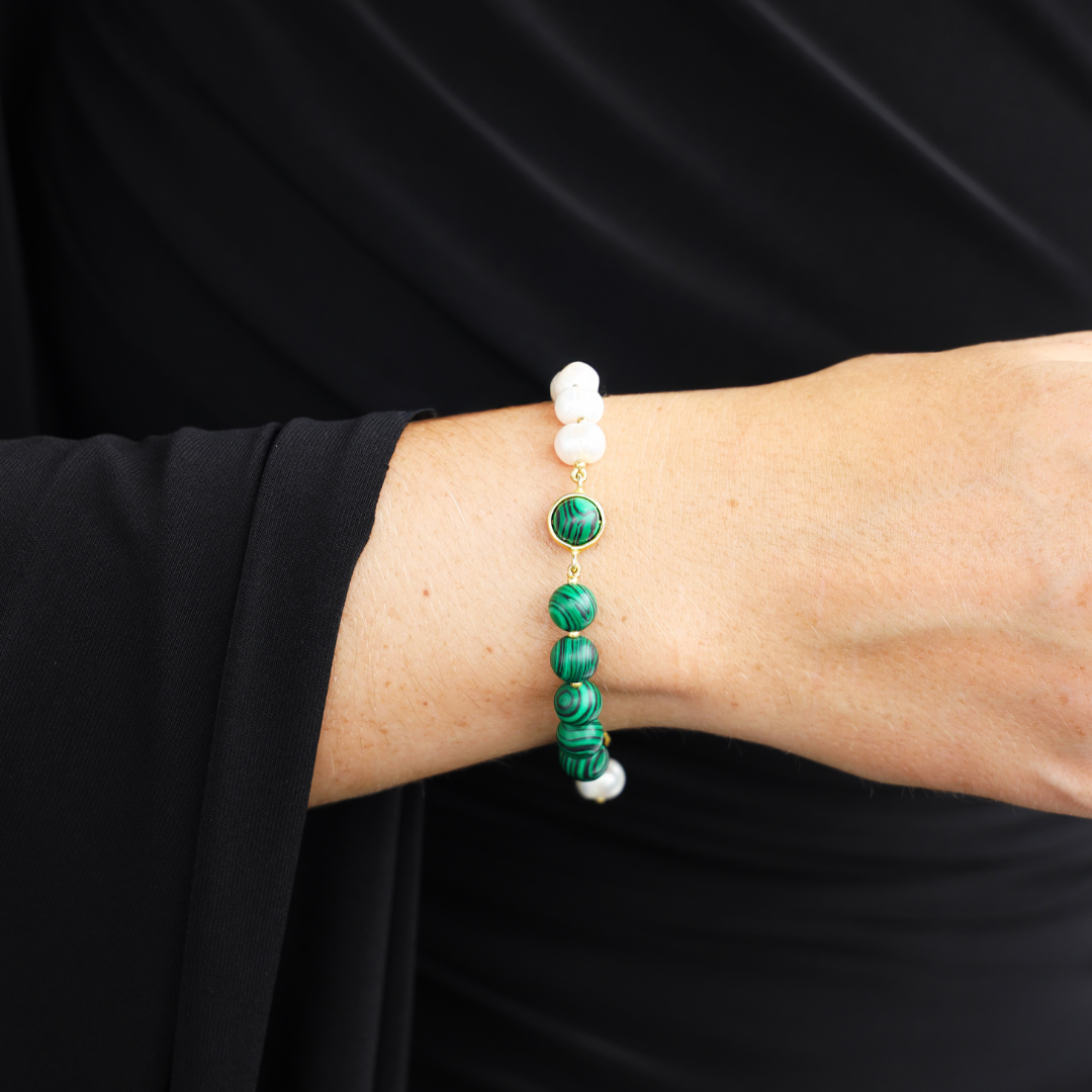 Malachite and Pearl Bracelet | BuDhaGirl