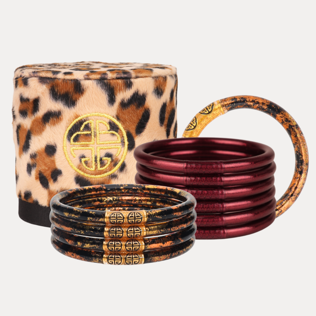 Merlot and Leopard Bangle Bundle | BuDhaGirl