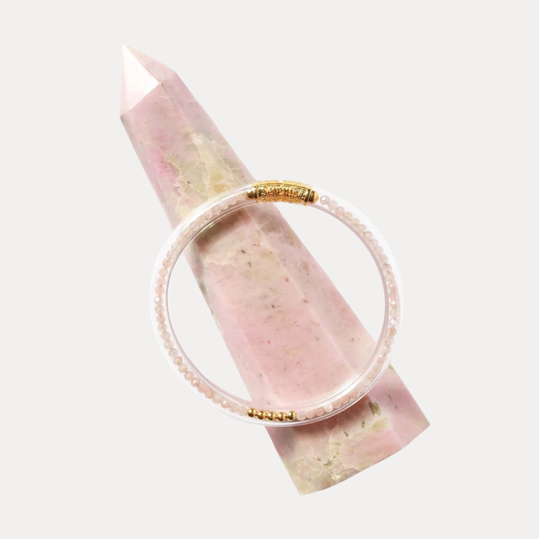 Pink Moonstone Luxe All Weather Bangle | BuDhaGirl