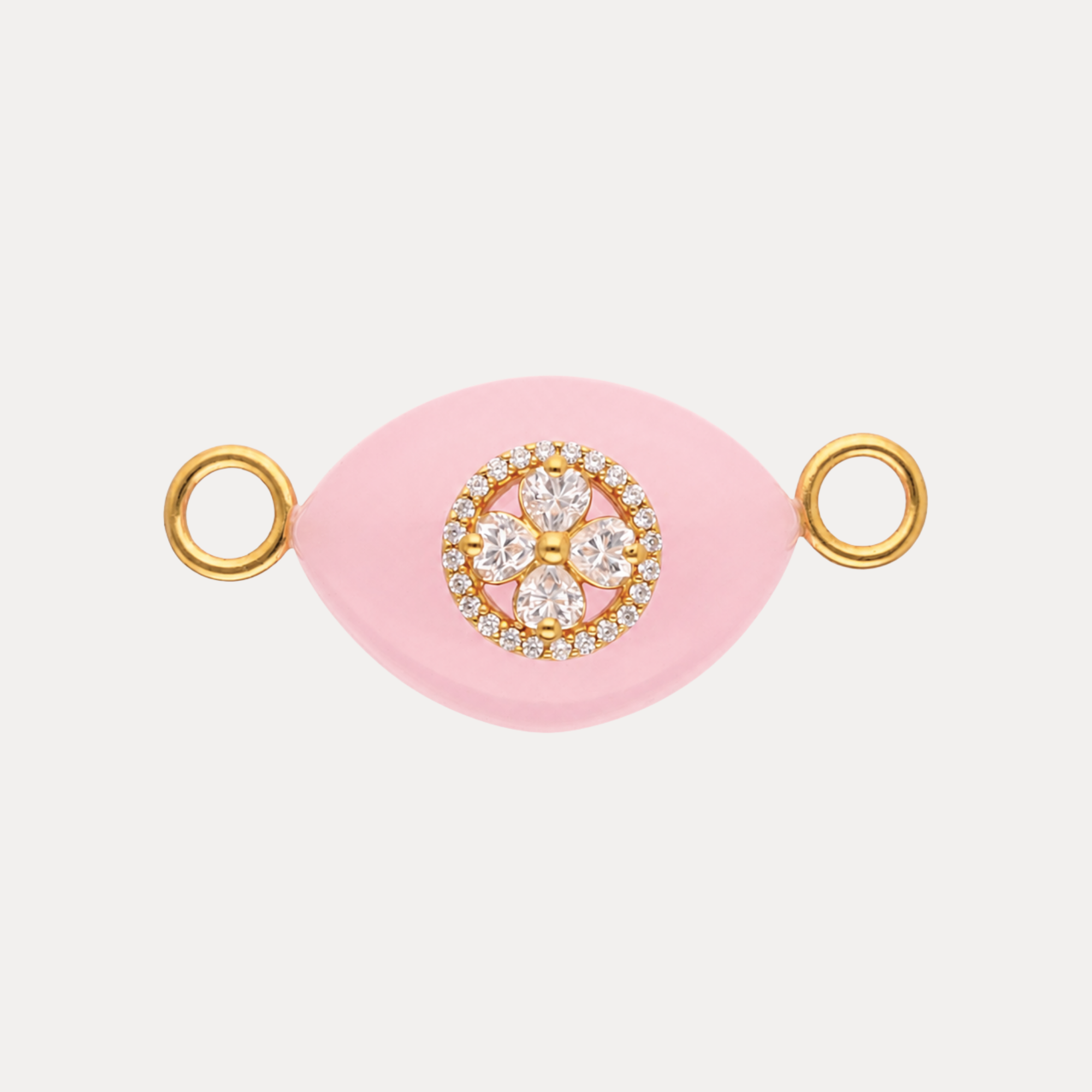 Rose Quartz Clover Charm