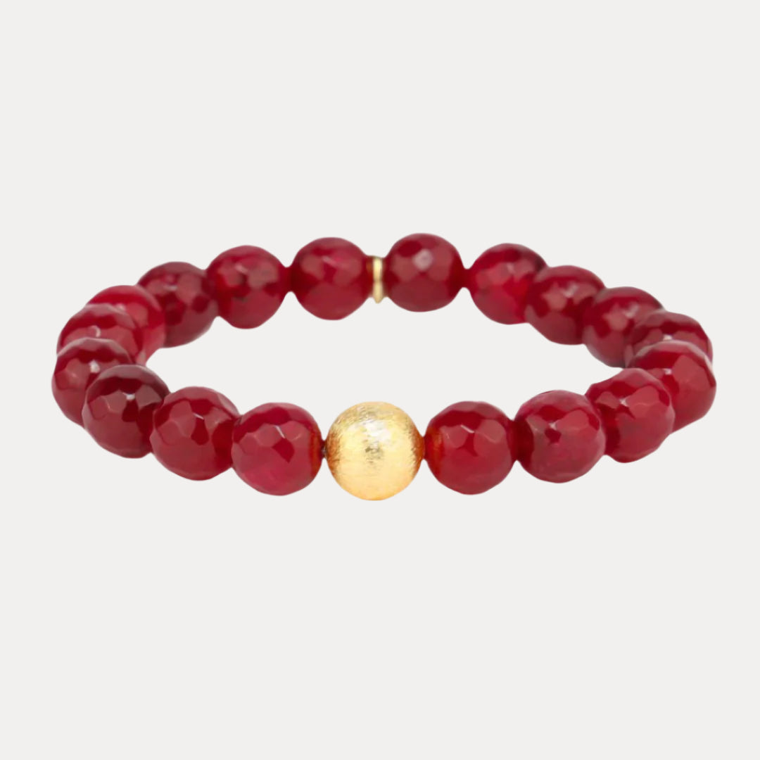 Ruby Red Bianca Beaded Bracelet For Women | BuDhaGirl