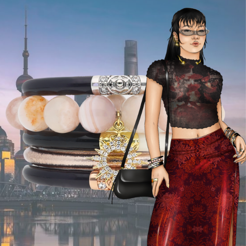 Shanghai Sleek Bangle Bracelet Stack