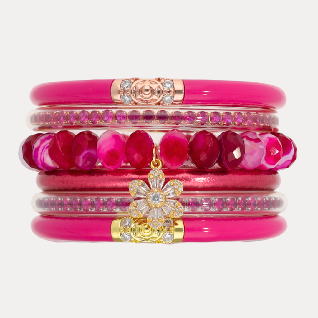 The BDG Pink Holiday Stack | Bangles, Bracelets, Jewelry | BuDhaGirl