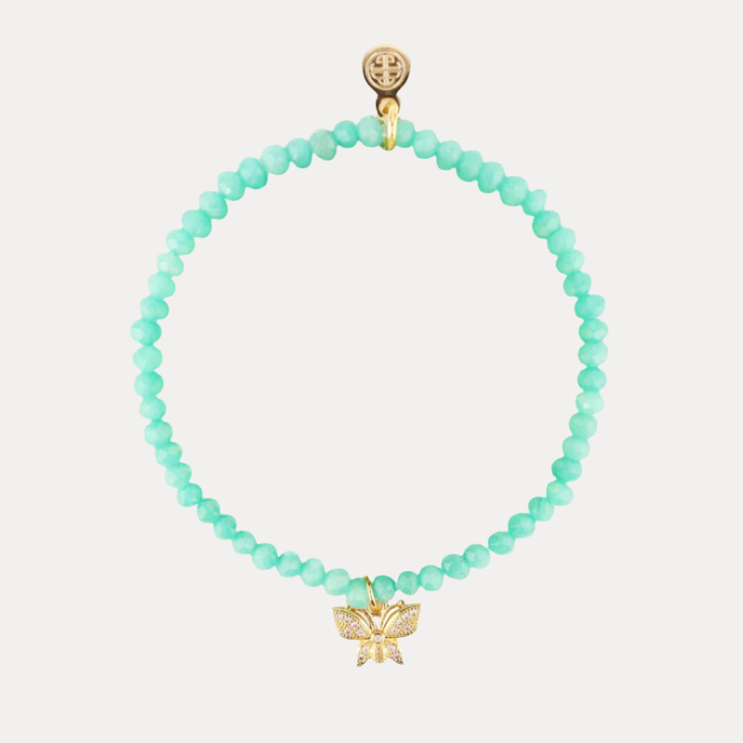Luna Bracelet - Turquoise With Butterfly Charm