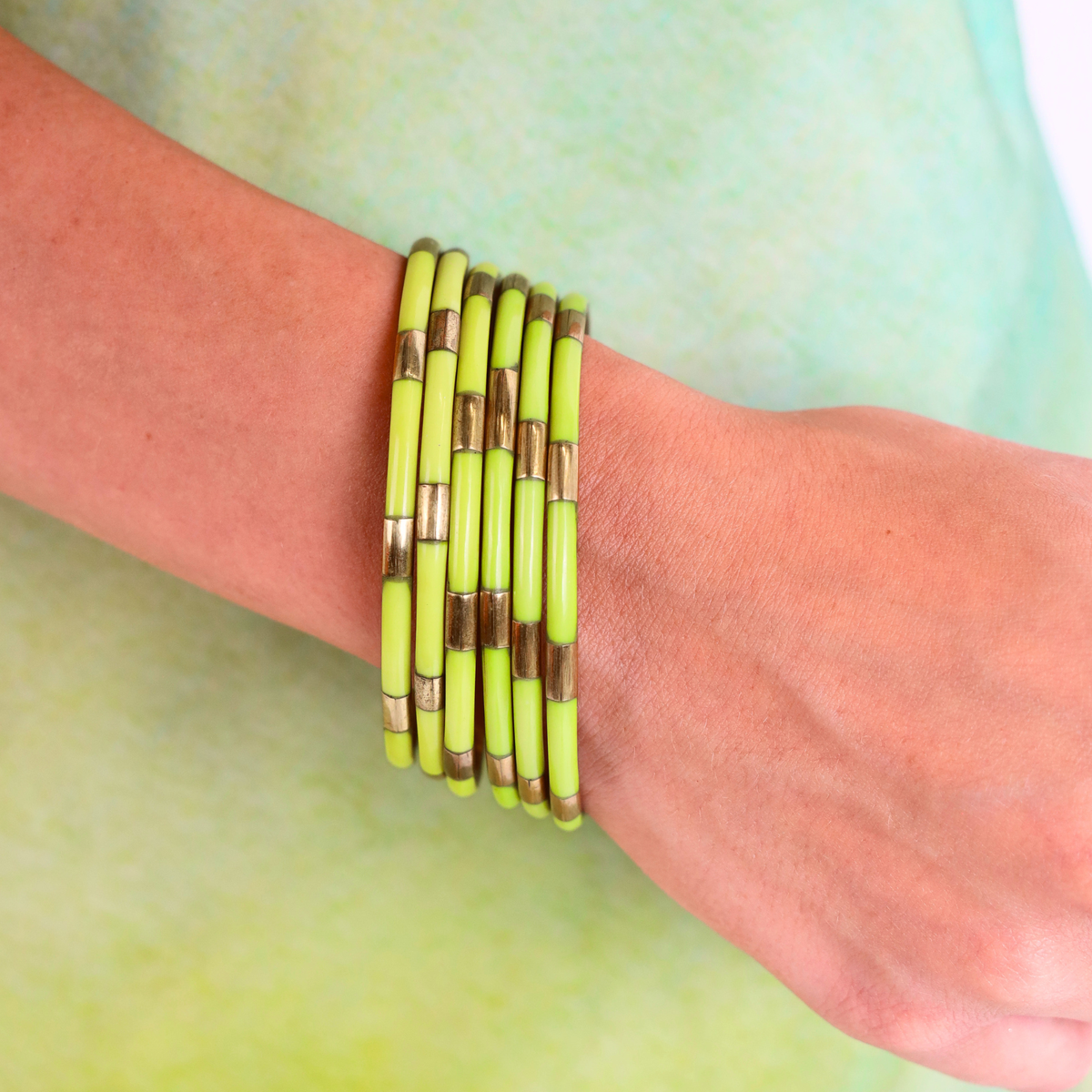 a person wearing bracelets