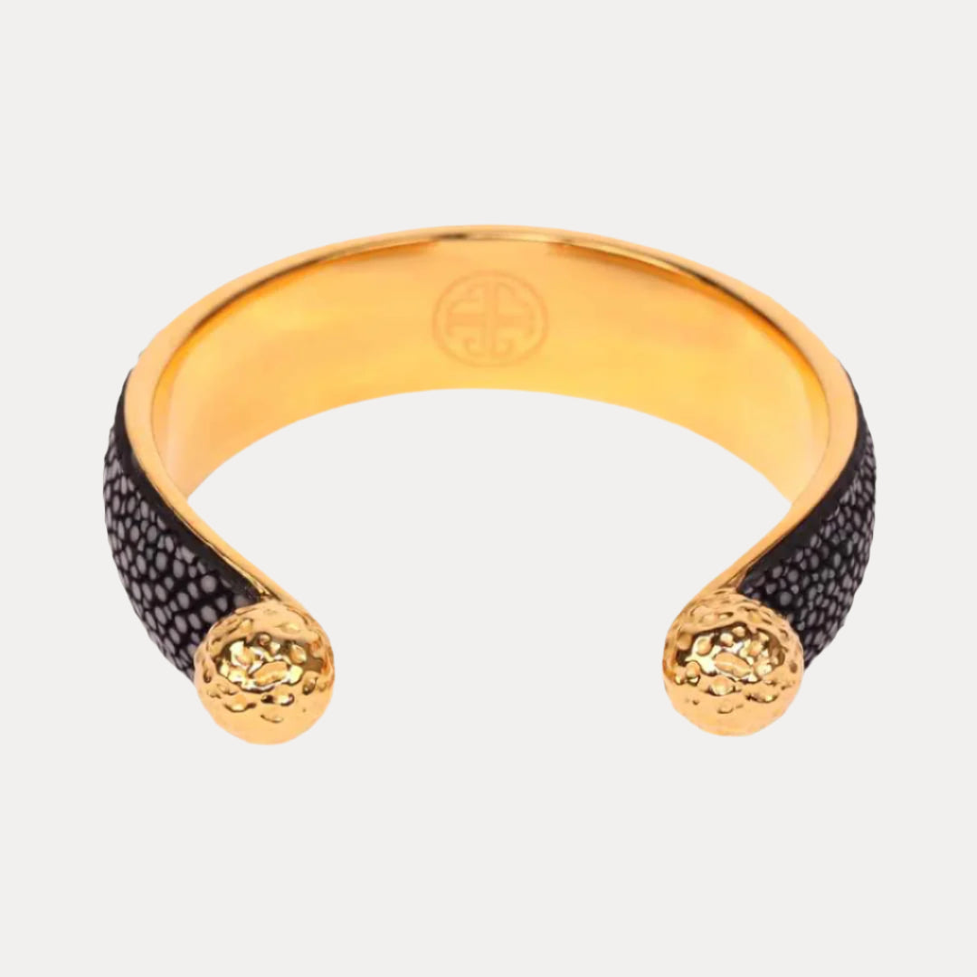 Jolene Crescent Gold-Dipped Stingray Cuff | BuDhaGirl