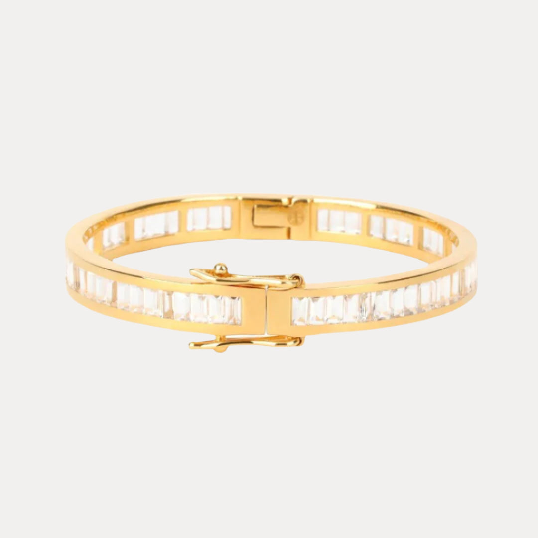 Clear Crystal Gold Dipped Infinity Bracelet | BuDhaGirl