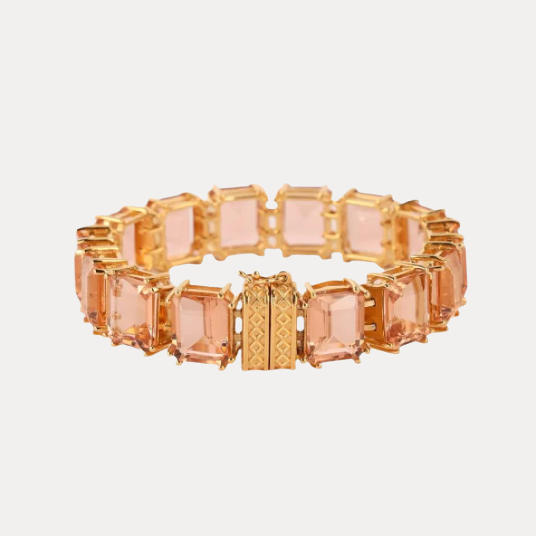 Princess Cut Jewels With Gold Clasp - Dahlia Bracelet | BuDhaGirl