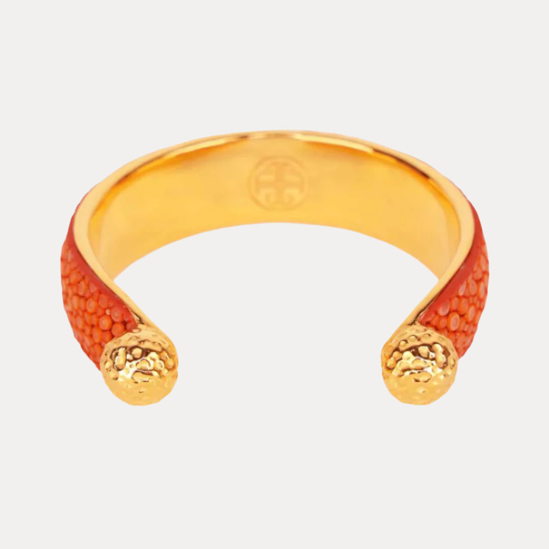 Jolene Crescent Gold-Dipped Stingray Cuff | BuDhaGirl