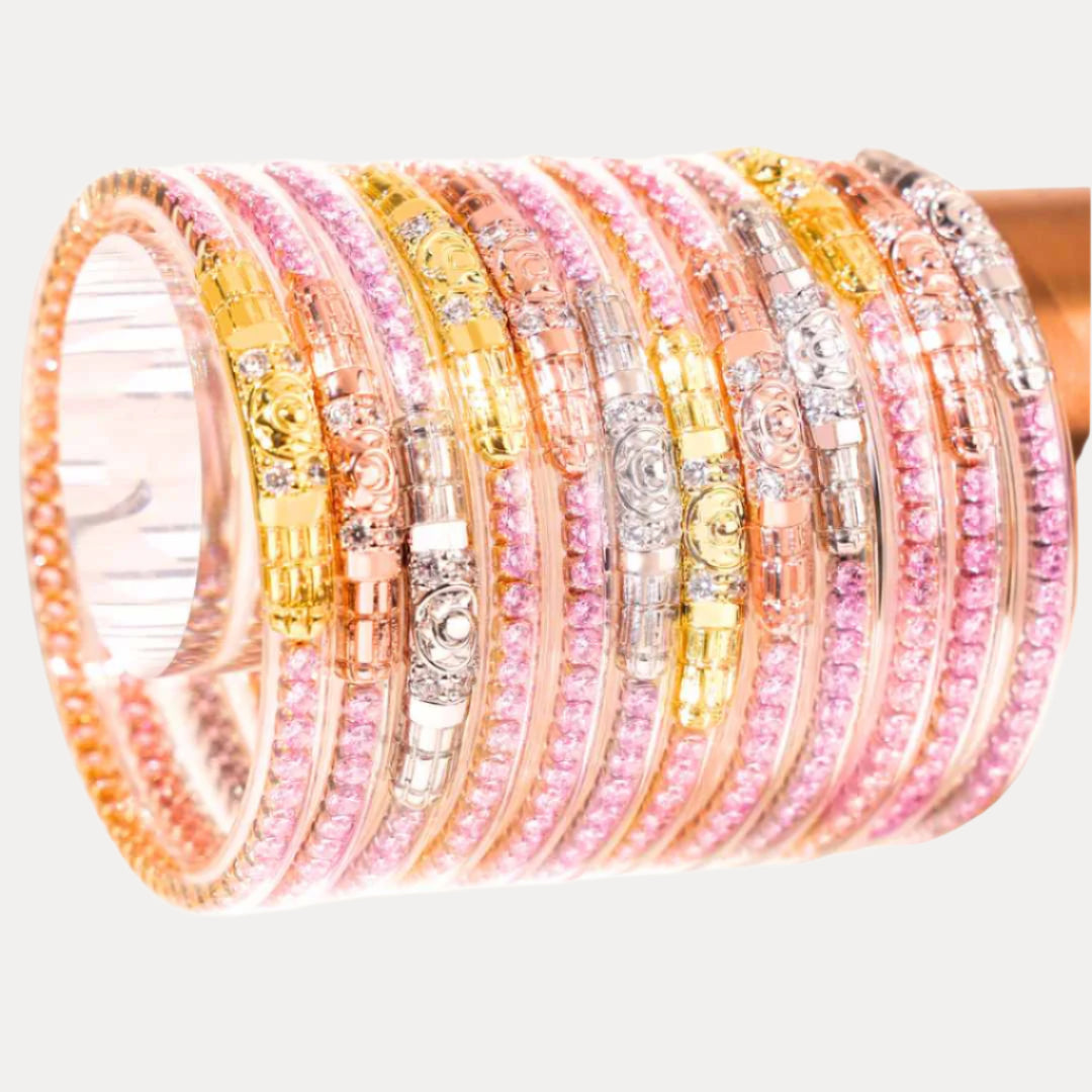 Three Queens All Weather Bangles® (AWB®) - Petal Pink | Bangle Bracelets for Women | BuDhaGirl