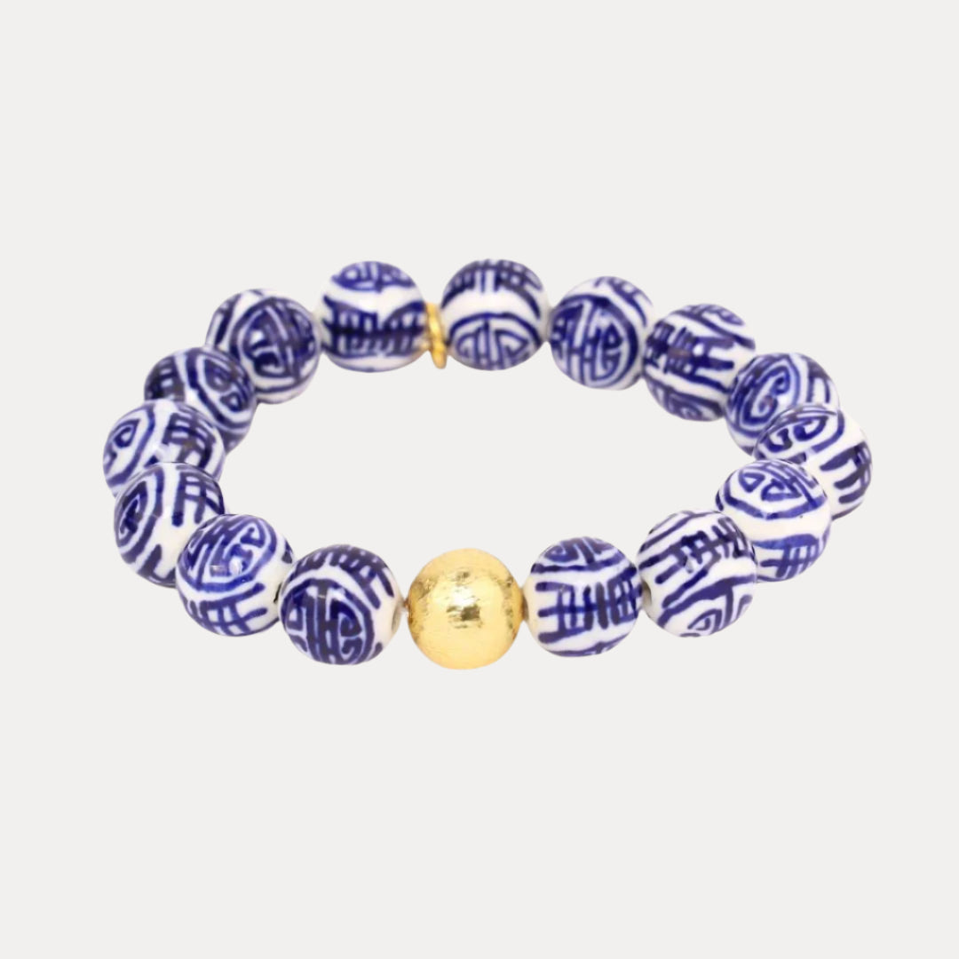 Porcelain Beaded Bracelet for Women - Double Health & Luck | BuDhaGirl