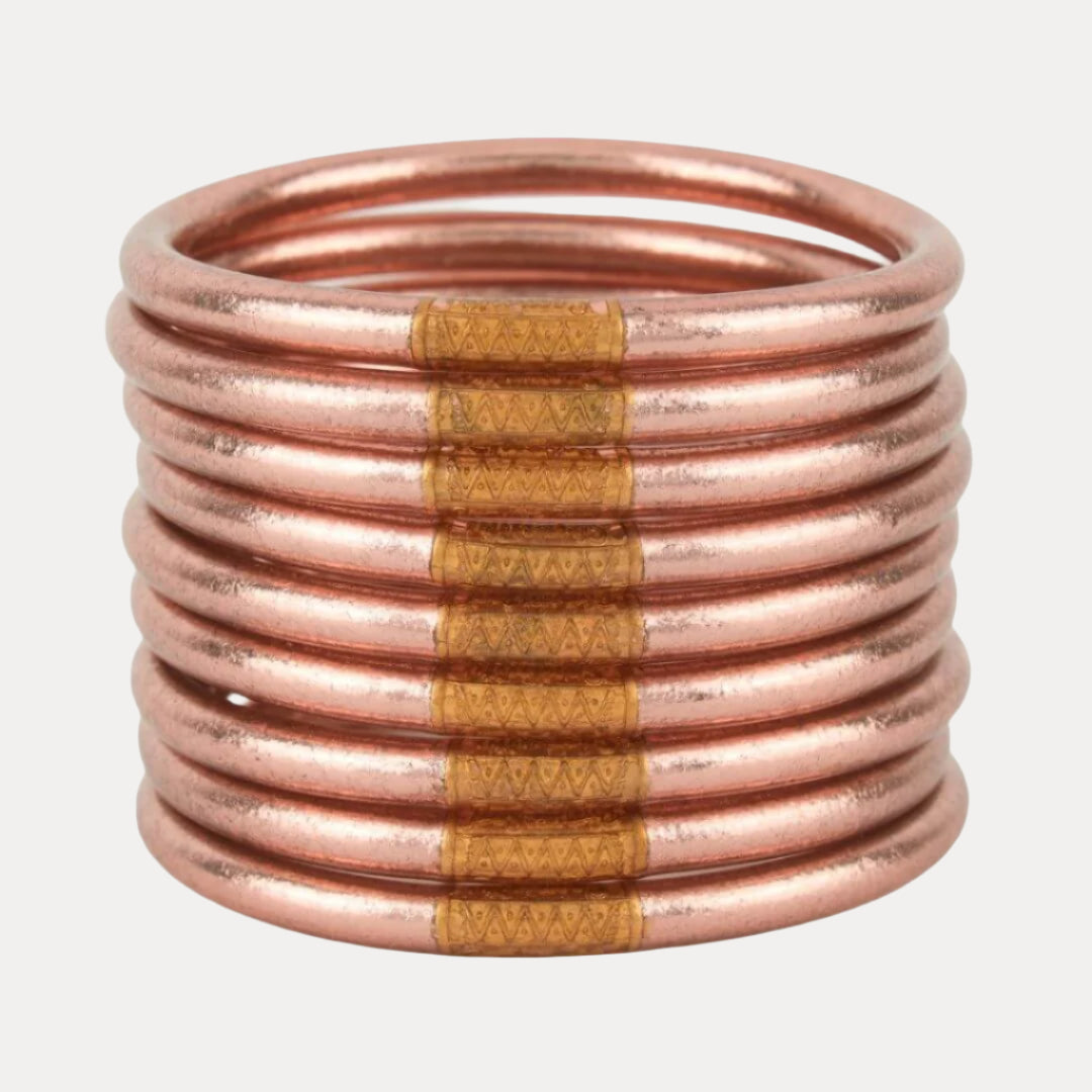 12.01.113.72.S9,12.01.113.72.M9,12.01.113.72.L9,12.01.113.72.XL9, Rose Gold All Weather Bangles® (AWB®) - Serenity Prayer | Bangle Bracelets for Women | BuDhaGirl
