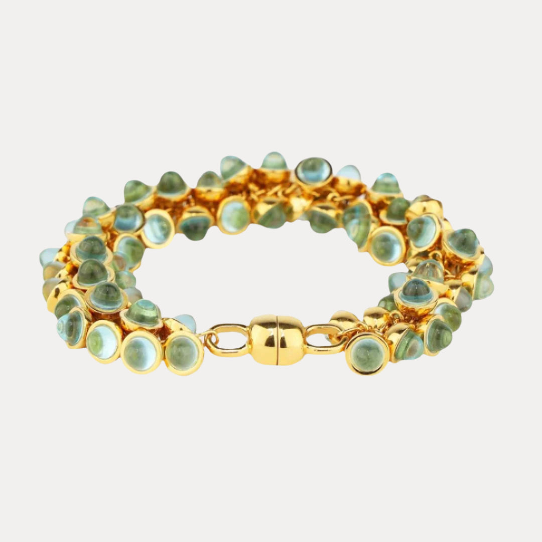 Cosmic Cabochon Cut Crystals Bracelet - Sky Blue Topaz | BuDhaGirl