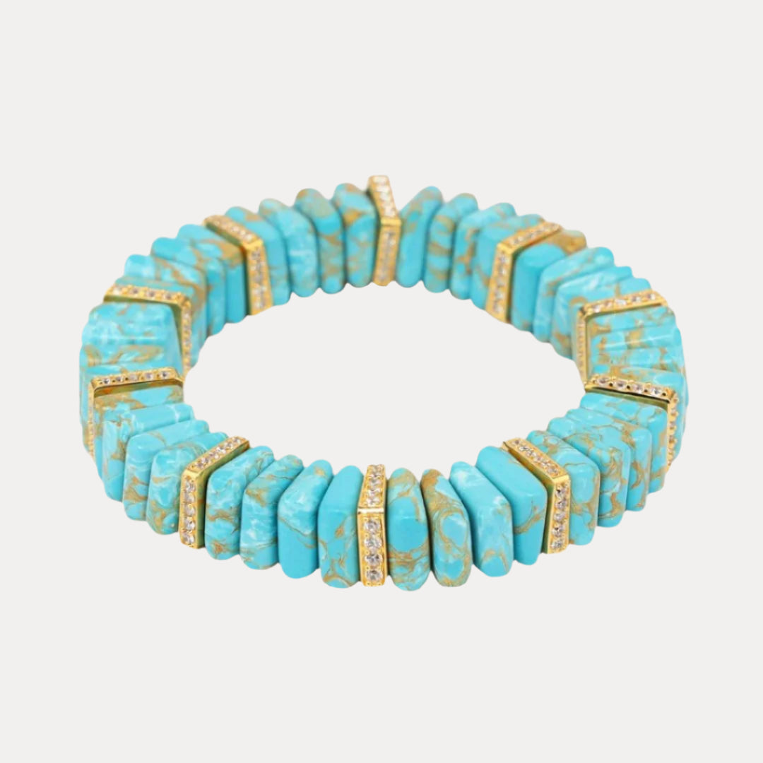 Turquoise Tablet Beaded Bracelet for Women - Sleeping Beauty | BuDhaGirl