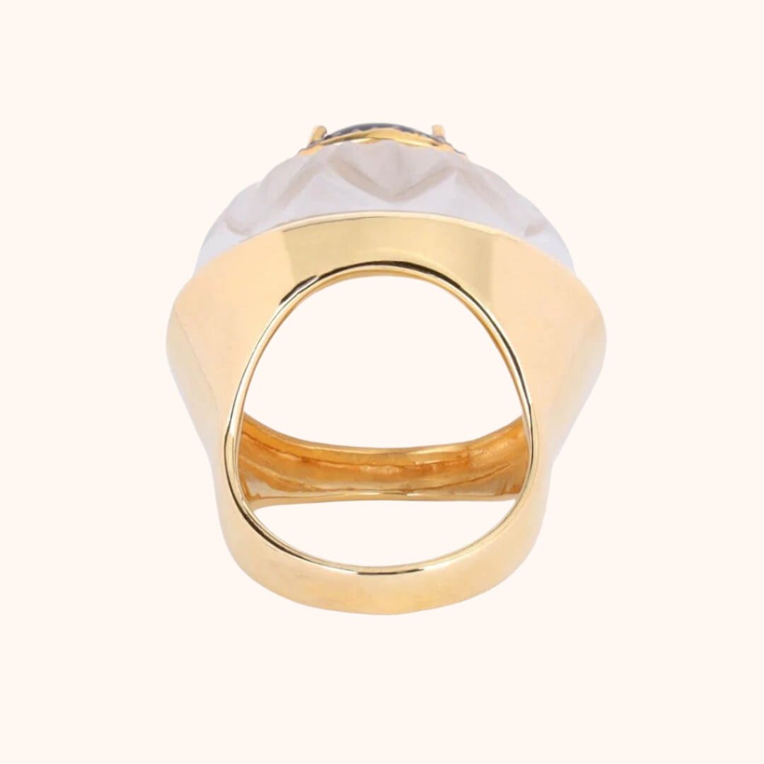 Rutile Quartz Cabochon Diva Ring | BuDhaGirl