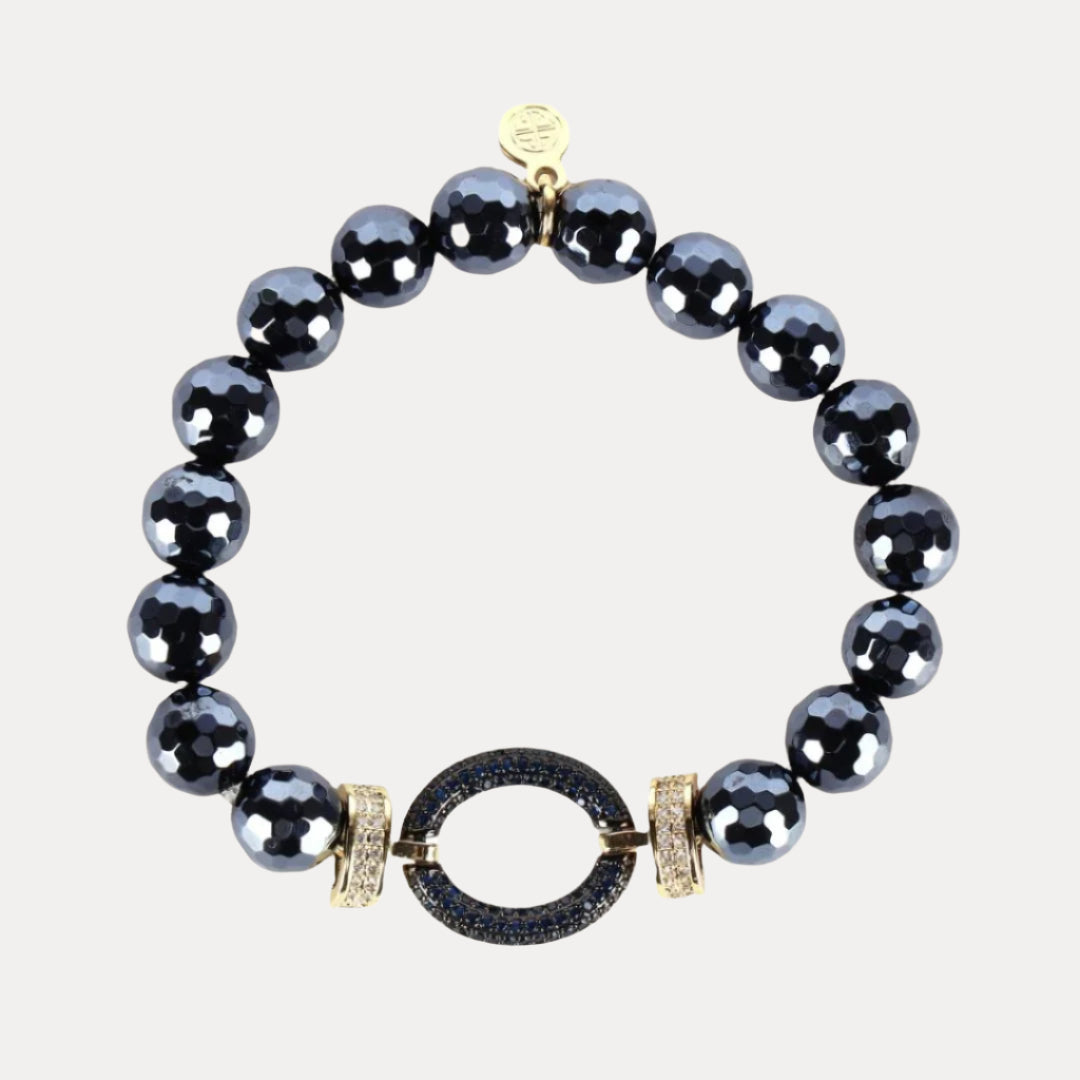 St. Kitts Crystal Bracelet | Faceted Blue Beads | BuDhaGirl