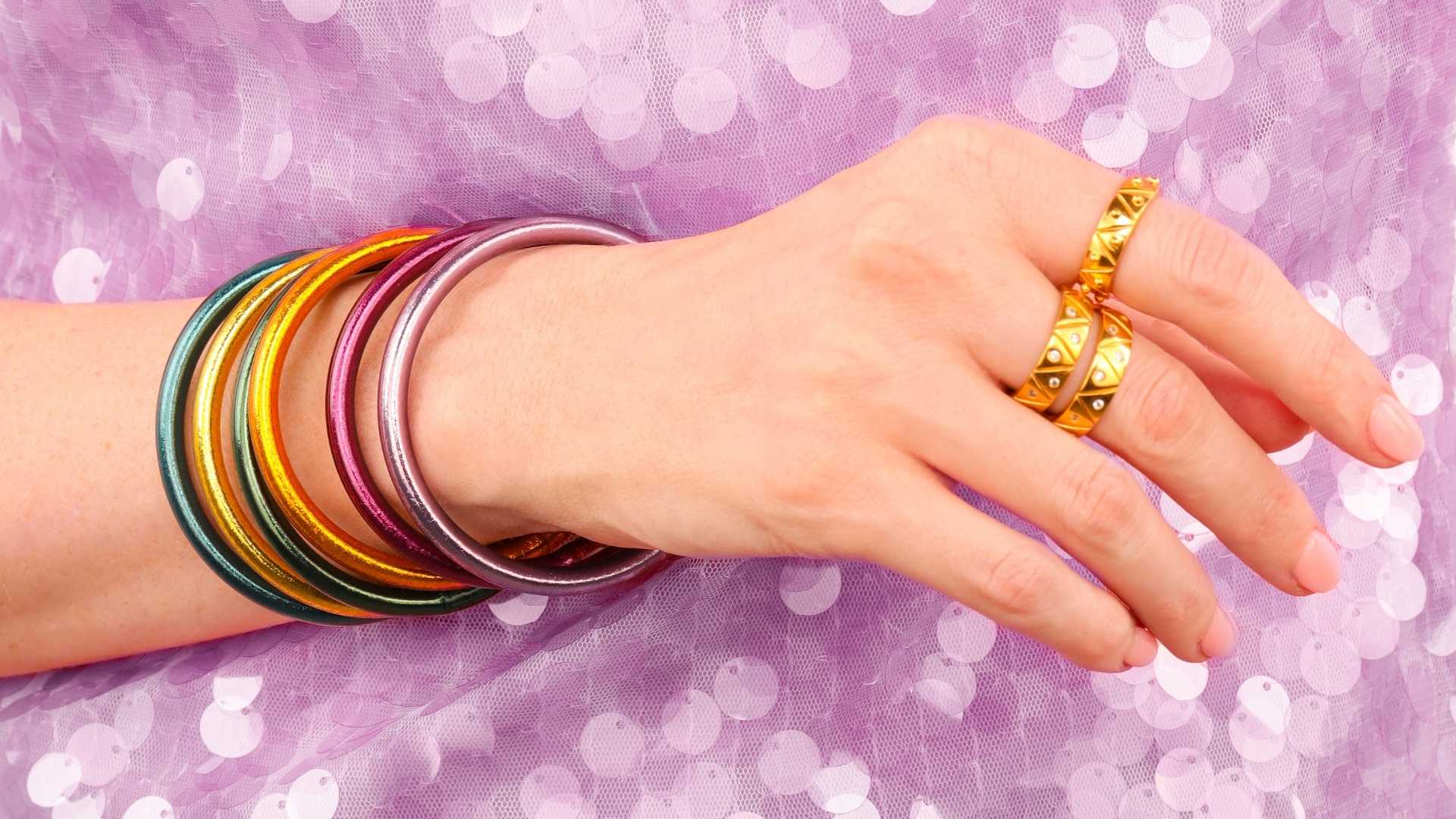 BuDhaGirl Mardi Gras Collection: Bangles, Bracelets, Rings, and Handbags