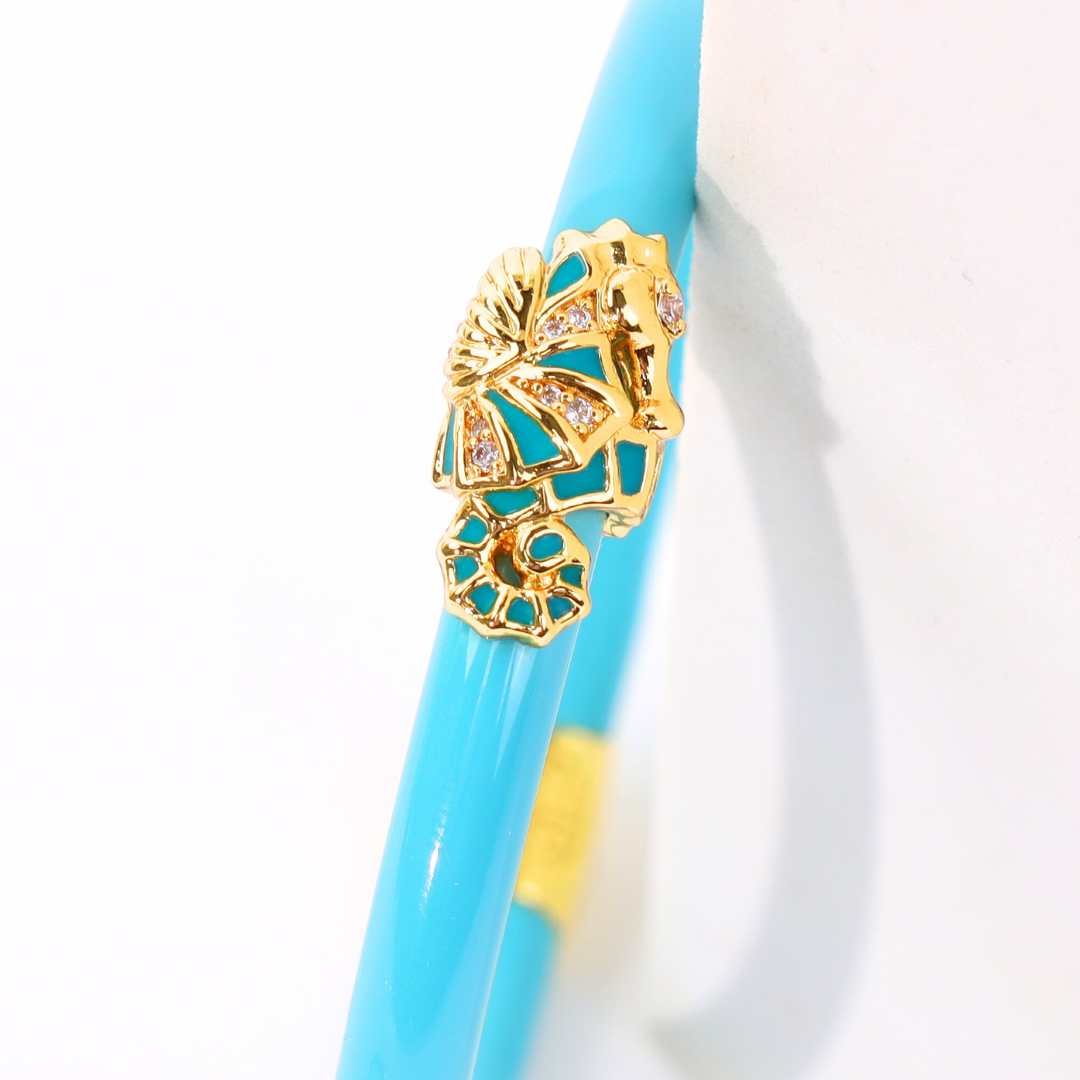 Fauna Seahorse All Weather Bangle® (AWB®) - Turquoise
