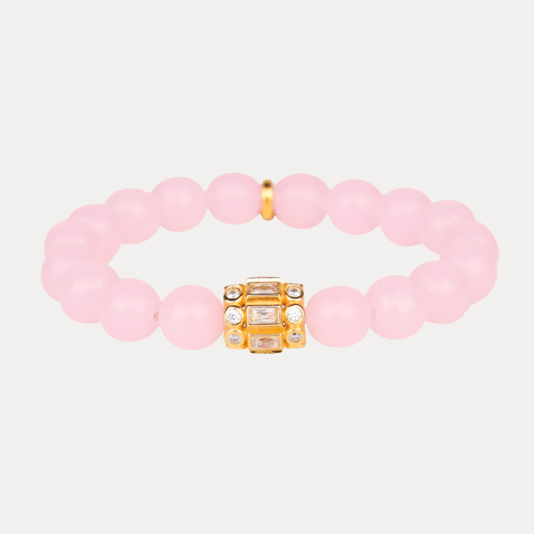 Infinity Rondelle Bracelet - Light Pink