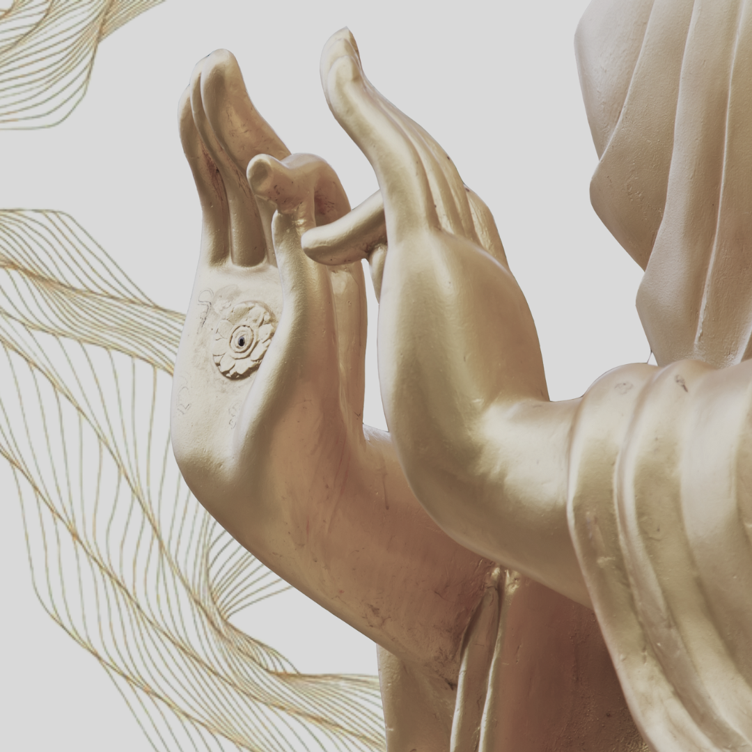 a close up of a statue