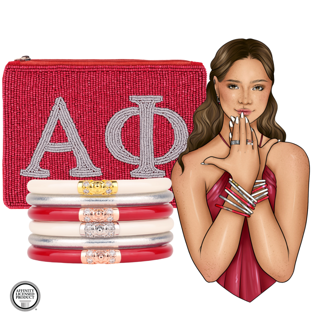 Alpha Phi Sorority Bangle Bracelet Stack | BuDhaGirl