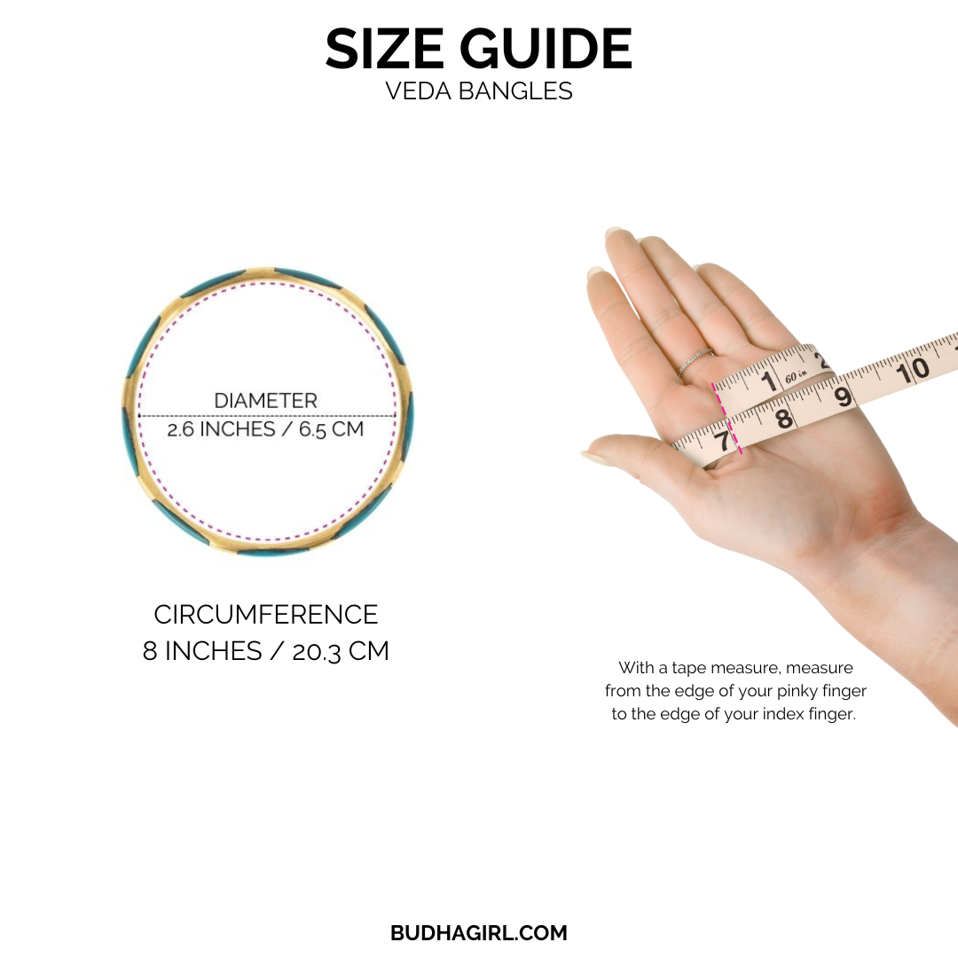 Veda Bangle Bracelets Size Guide | BuDhaGirl