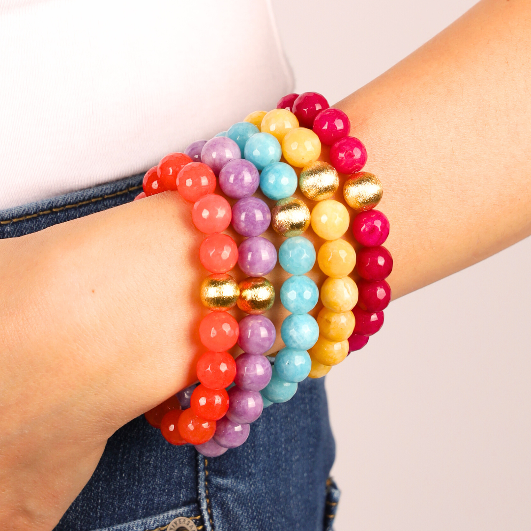 Magenta Pink Bianca Beaded Bracelet For Women | BuDhaGirl