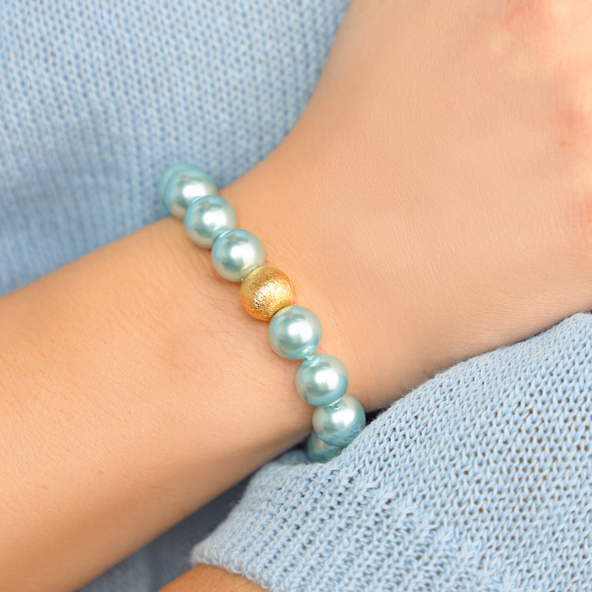 Celeste Pearl Mala Beaded Bracelet
