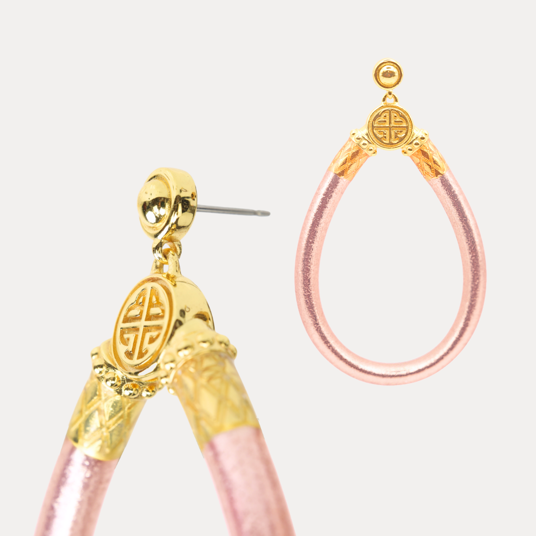 a close up of a pair of earrings
