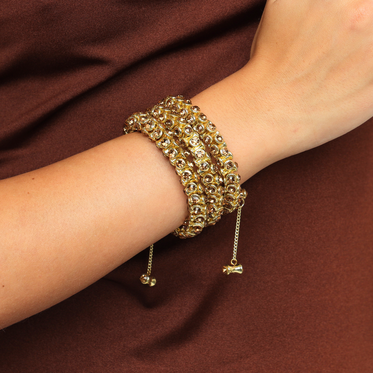 Champagne Crystal Wrap Bracelet