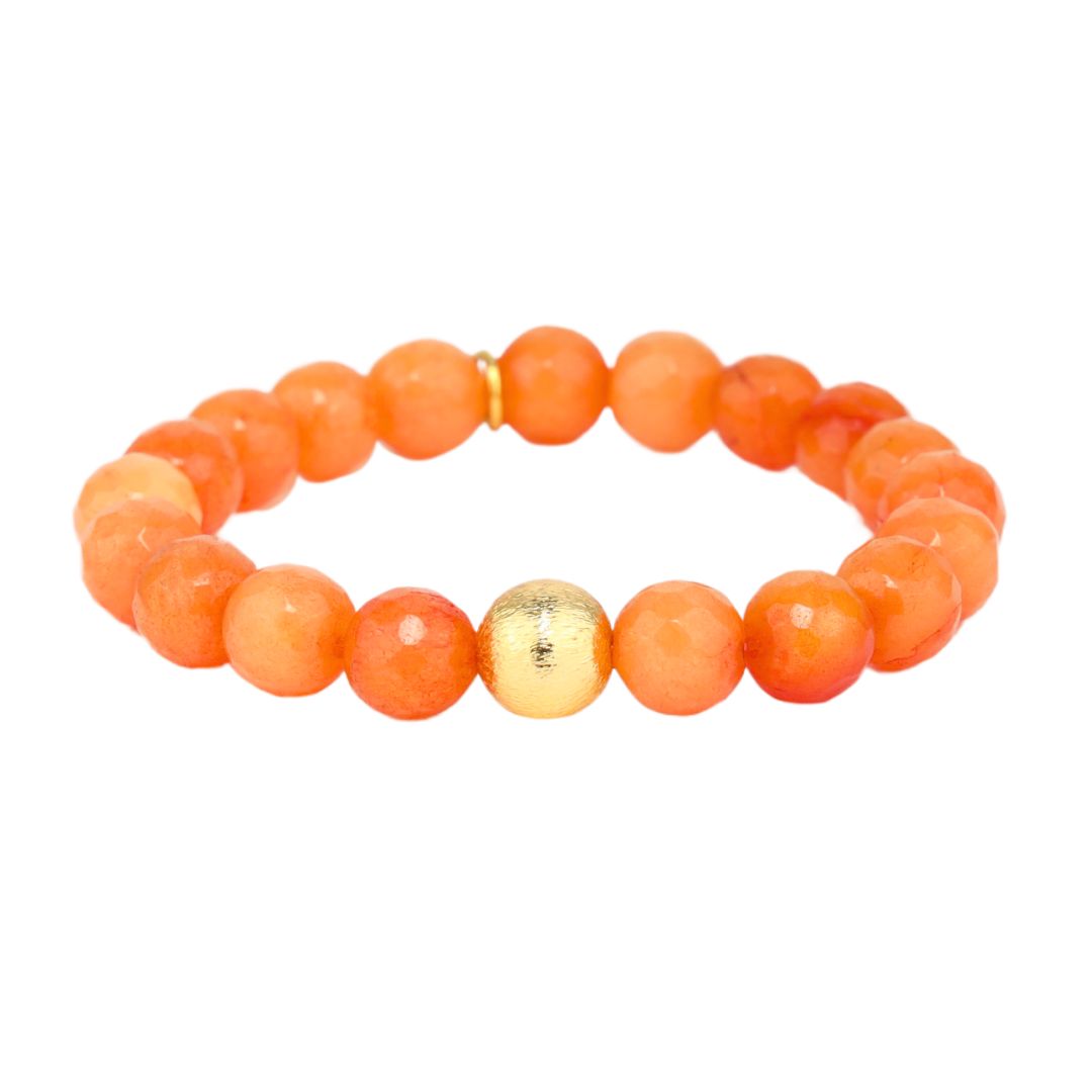 Coral Orange Bianca Beaded Bracelet For Women | BuDhaGirl